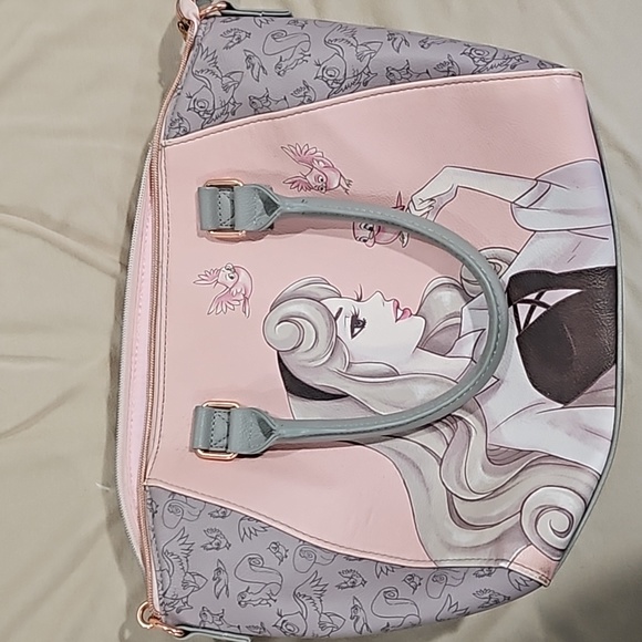 Loungefly Sleeping Beauty Aurora Sketch Satchel Purse Bag Briar Rose - Picture 2 of 7